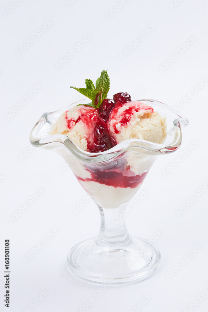ice cream with berry jam ice cream with berry jam