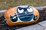 Carved and Painted Halloween pumpkin