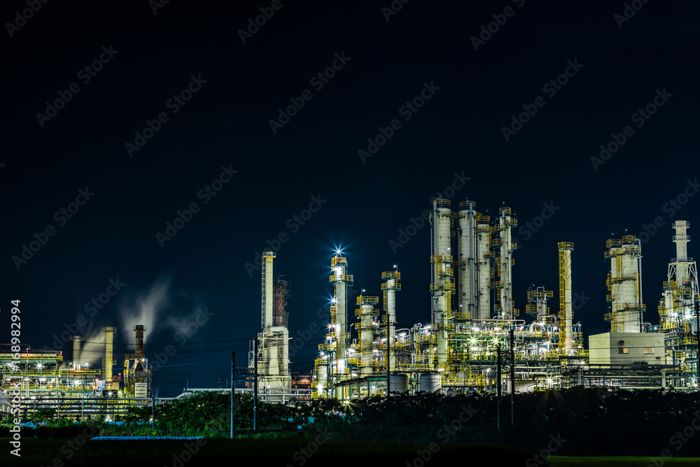 modern factory night view.