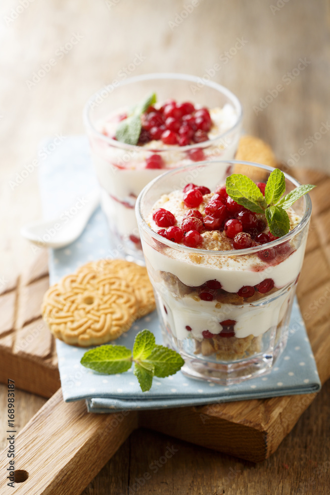 Dessert with biscuits and cream Dessert with biscuits and cream