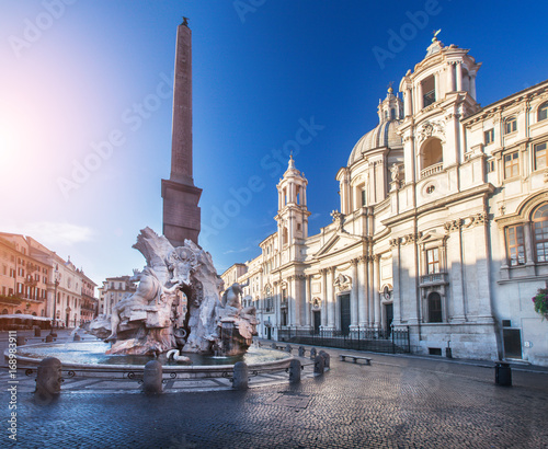 Fountain of the Four Rivers. Piazza Navona, Rome. Italy