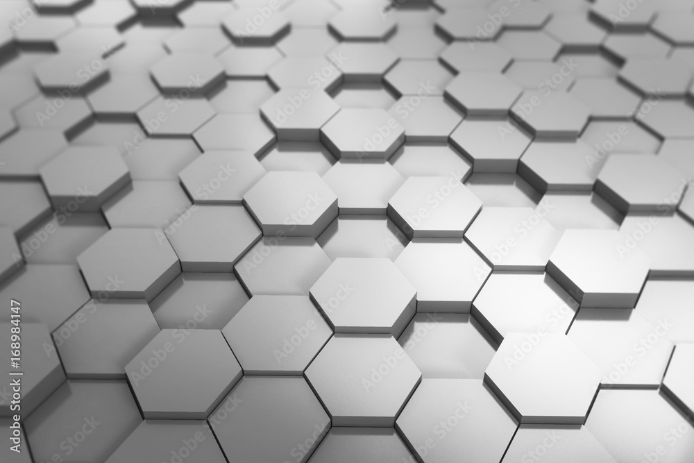 Technical 3D hexagonal background design Technical 3D hexagonal background design