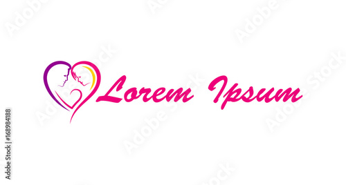 Abstract heart representing love of parents to children
