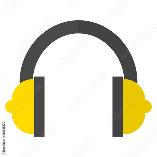 Protective headphones flat icon, vector sign, colorful pictogram isolated on white. Symbol, logo illustration. Flat style design