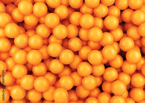 Orange balls background.3D rendering