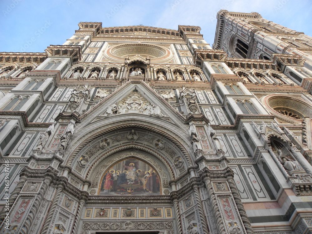 FLORENCE, ITALY - MAY 30, 2017: The Cattedrale di Santa Maria del Fiore (Cathedral of Saint Mary of the Flower), or the Duomo, the main church of Florence.