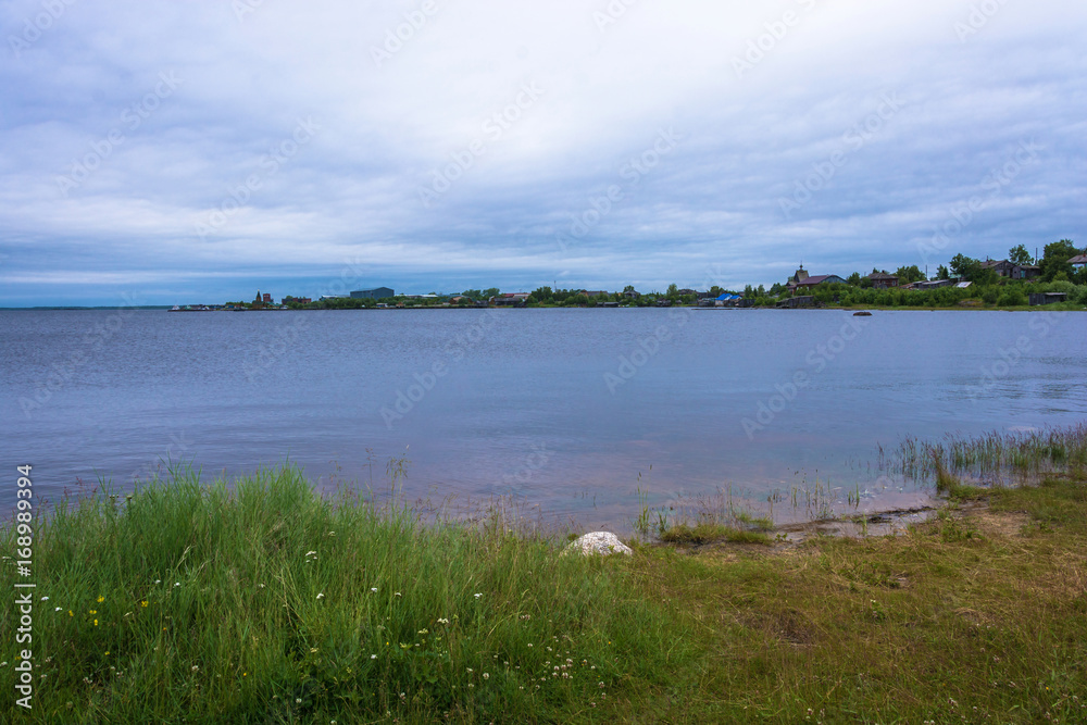 A view of the village Rabocheostrovsk on a summer day. A view of the village Rabocheostrovsk on a summer day.