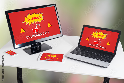 Data security concept on different devices