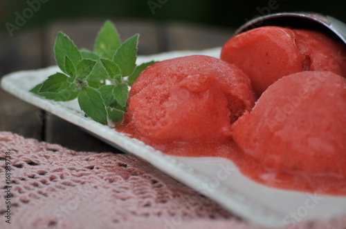 Obraz na płótnie lody sorbet w salonie