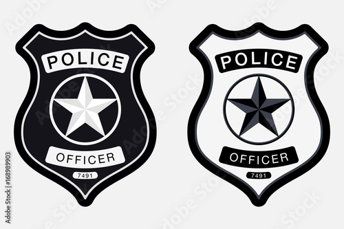 Police Badge Simple Monochrome Sign