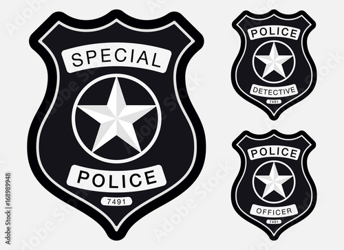 Police Badge Simple Monochrome Sign