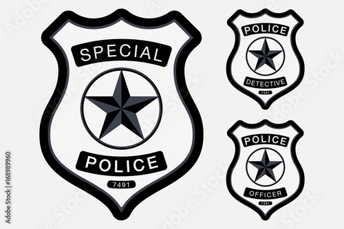 Police Badge Simple Monochrome Sign
