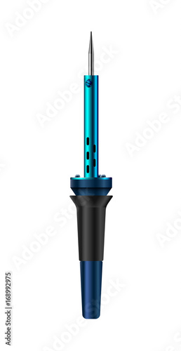 Beautiful electronic soldering iron for soldering. Isolated on white background. VECTOR