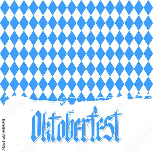 Oktoberfest celebration background with handwritten text design and brush stroke. German Beer Festival vector illustration.