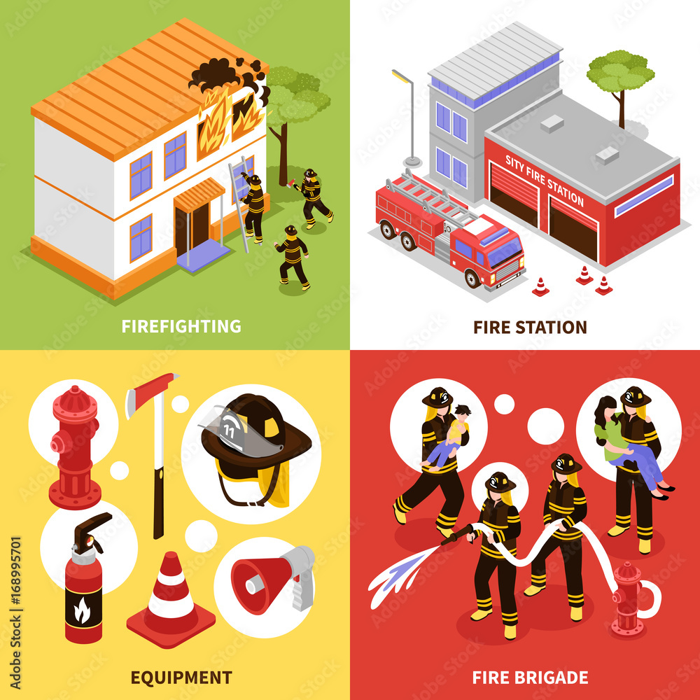 Isometric Firefighter 2x2 Concept