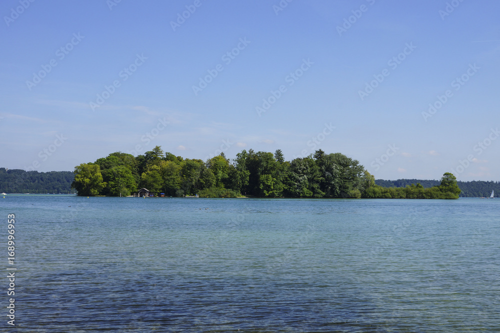 The Rose Island in Lake Starnberg, Bavaria The Rose Island in Lake Starnberg, Bavaria