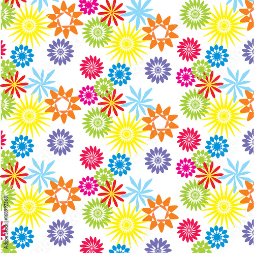 Natural pattern or wallpaper with different flowers