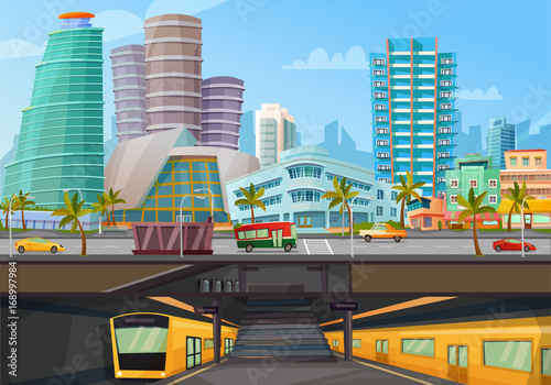 Miami Downtown Metro Rail Poster 