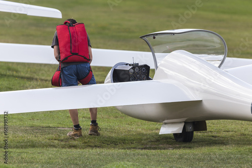 sailplane on an airfield photo