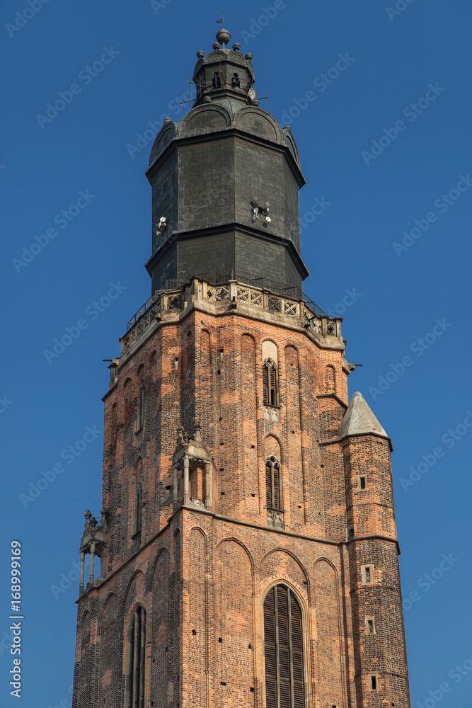 Top of the St Elizabeth Church Tower in Wroclaw