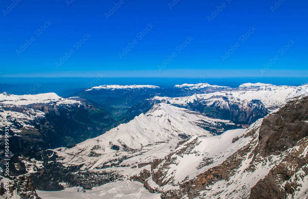 Swiss Alps, The Snow Mountain Landscape of Switzerland.