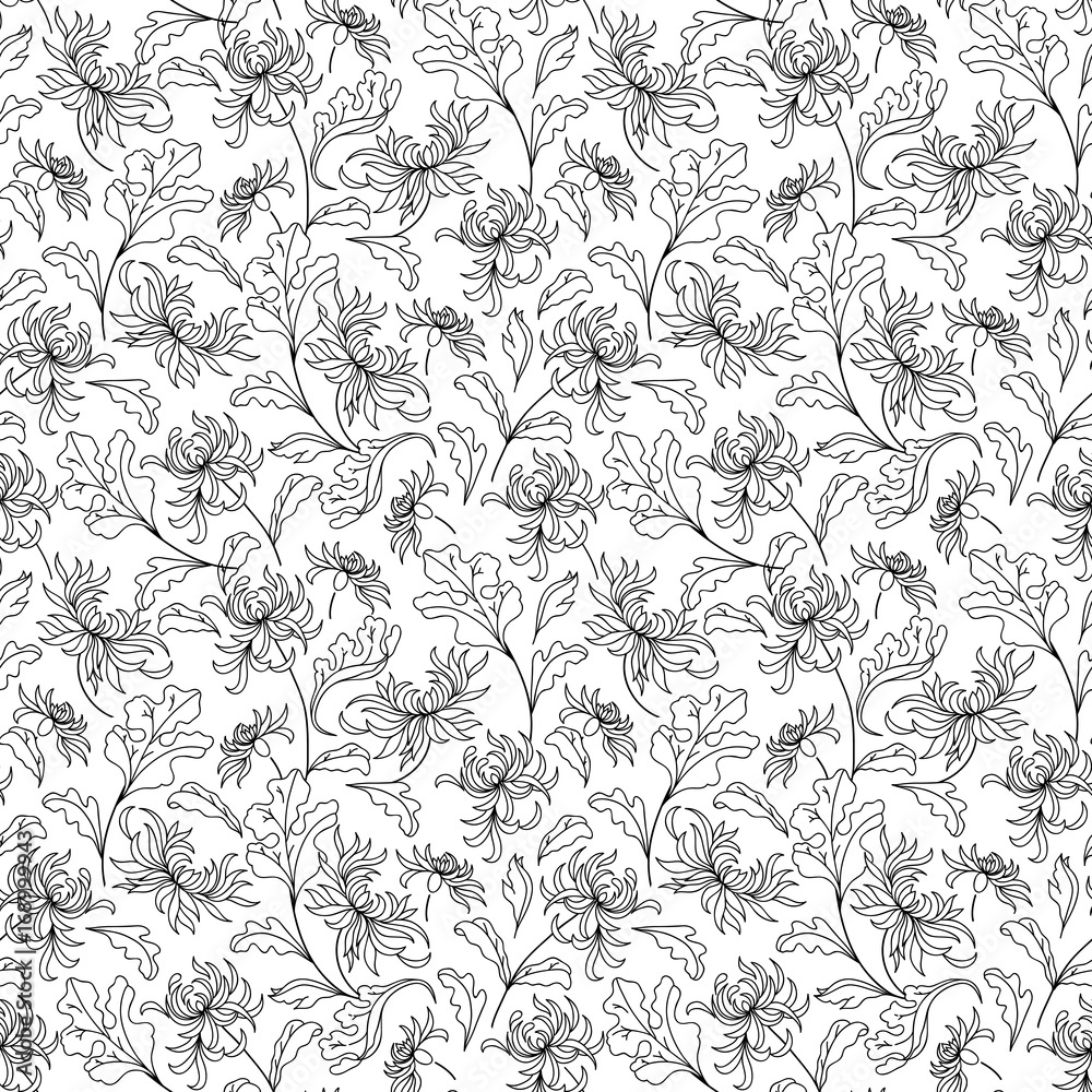 Pattern with abstract flowers. Coloring book page Pattern with abstract flowers. Coloring book page