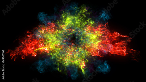 Abstract background with Shockwave explosion on black backdrop. 3d render © turbomotion046