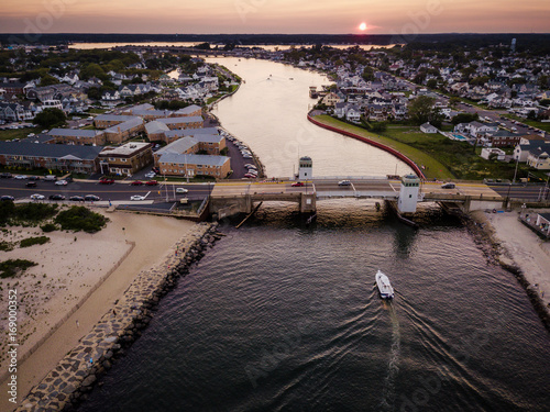 Aerial of Belmar NJ Sunset photo