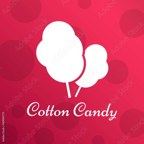 Cotton Candy Isolated Logo Emblem for Your Products, Vector Illustration of Handmade.