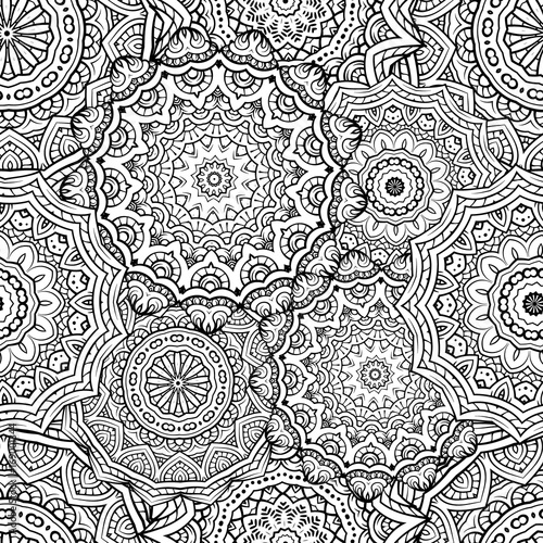 Ethnic black and white seamless pattern.