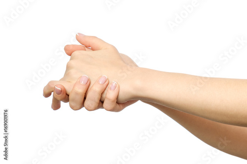Sensual female hands rubbing each other
