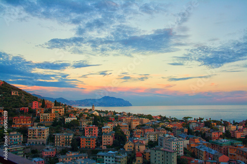 Houses over the sea, panoramic view