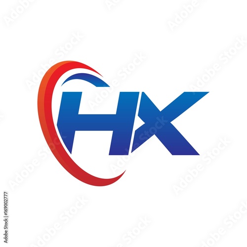 Free Download modern dynamic vector initial letters logo ha with circle swoosh red blue - GFXLoad