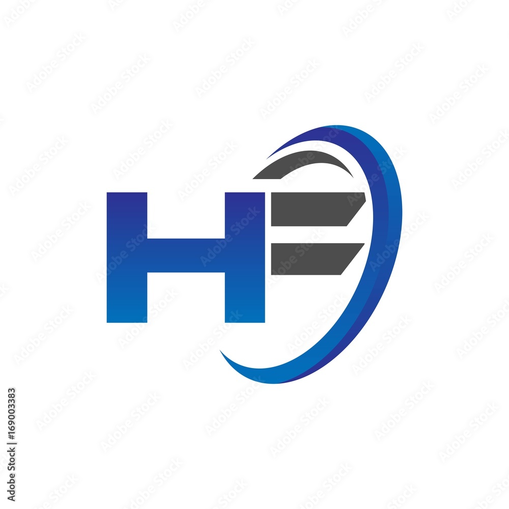 vector modern initial logo letters ha with circle swoosh blue gray vector modern initial logo letters ha with circle swoosh blue gray
