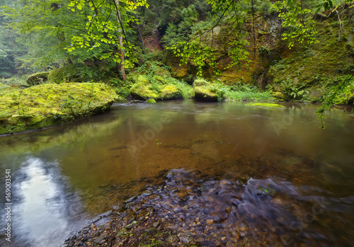 The Czech-Saxon Switzerland. Mystical River Kamenitsa. Hrensko. photo