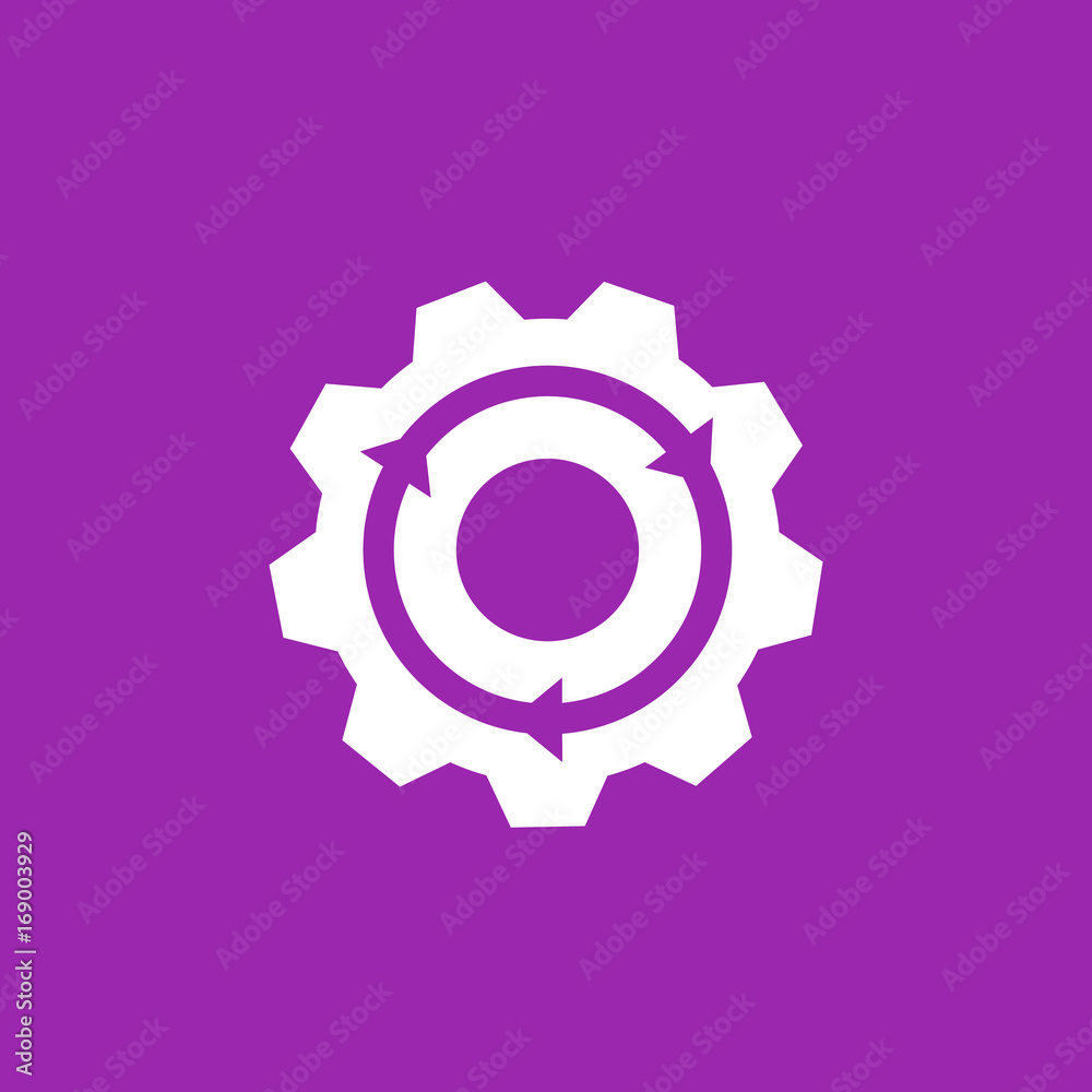 Integration icon, gear and arrow Integration icon, gear and arrow
