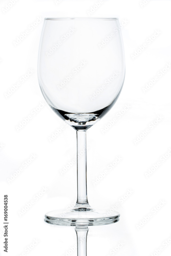 empty wineglass on white background