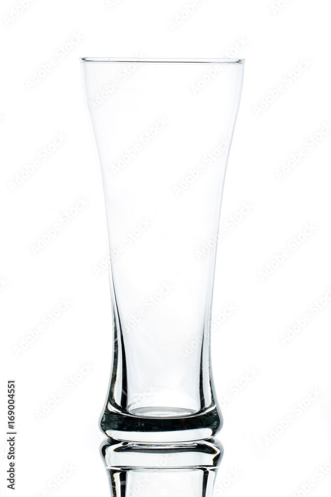 empty beer glass on white background empty beer glass on white background