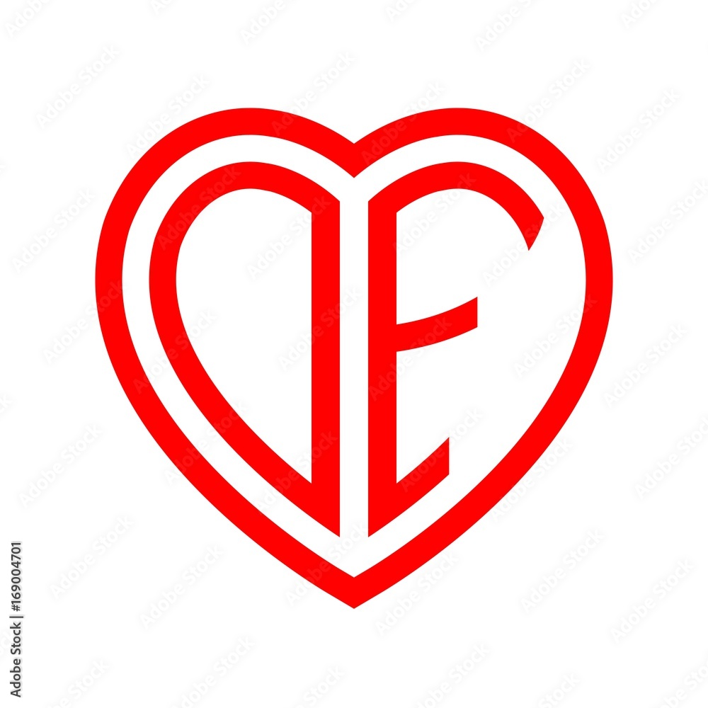 initial letters logo of red monogram heart love shape initial letters logo of red monogram heart love shape