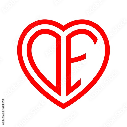 Free Download initial letters logo of red monogram heart love shape - GFXLoad