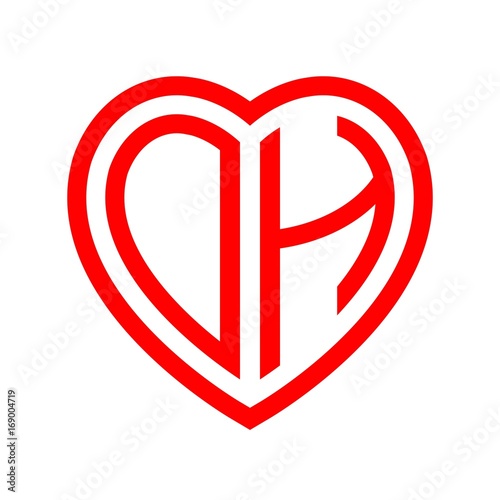 Free Download initial letters logo oh red monogram heart love shape - GFXLoad