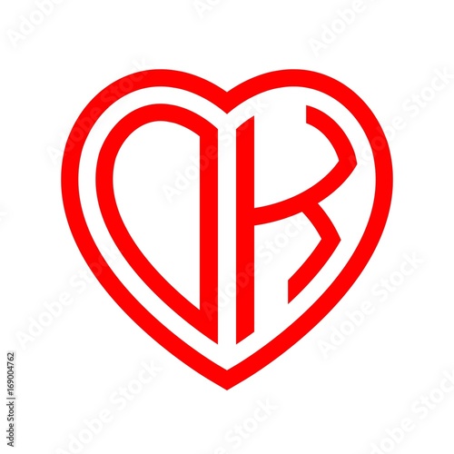 Free Download initial letters logo ok red monogram heart love shape - GFXLoad