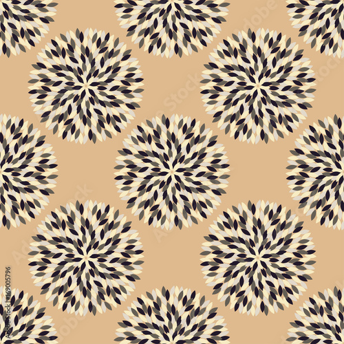 Seamless background with decorative leaves. Leaves Mandala. Textile rapport.