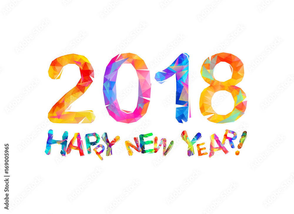Congratulation card. Happy New Year 2018 Congratulation card. Happy New Year 2018