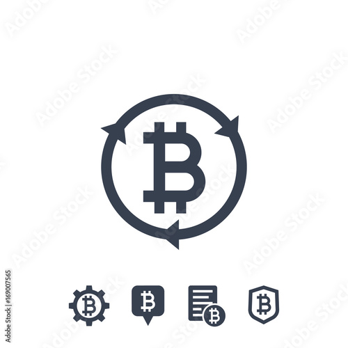 Bitcoin related icons on white