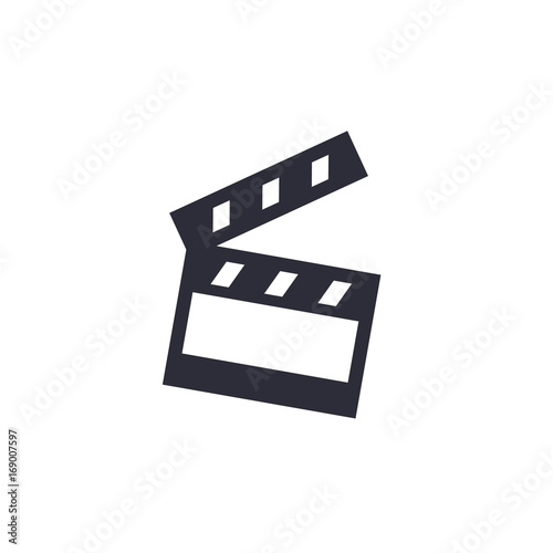 clapperboard, cinema icon on white