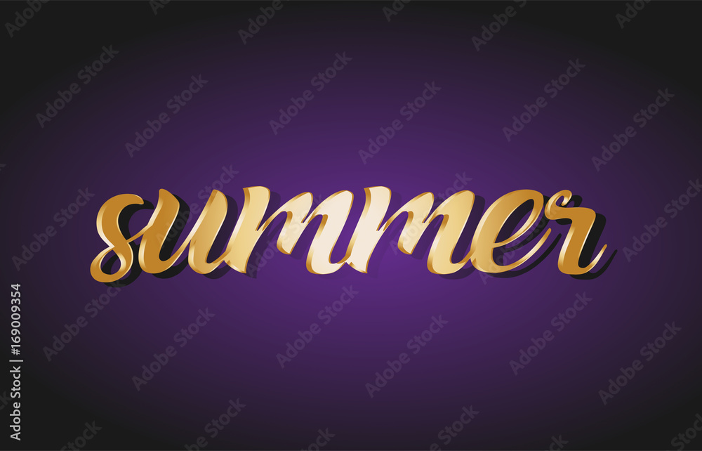 summer gold golden text postcard banner logo