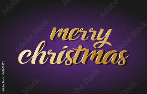 merry christmas gold golden text postcard banner logo