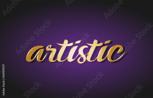 artistic gold golden text postcard banner logo