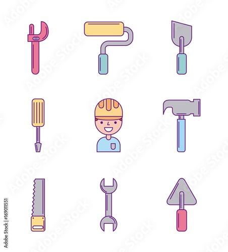 icon set labor day vector illustration design graphic
